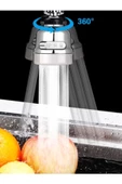 3 Fonksiyonlu Sert Plastik Lavabo Başlık 360 Derece Döner Ayarlanabilir Tasarruflu Musluk Ucu - 5