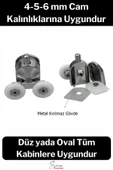 Dayanıklı Duşakabin Tekerleği Alt Üst Sürgülü Cam Kabin Tekeri Rulman Metal Gövdeli 8 li Set - 3