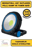Taşınabilir Cep Boy Pilli Mıknatıslı Katlanır Ayaklı Kamp Bahçe Ev İçin Mini Cob Projektör Led Işık - 1