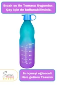 Premium Sızdırmaz Motivasyonel Sporcu Cam Renkli Su Matarası 1 Litre Suluk Tritan Bpa İçermez 1 Adet - 3