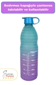 Premium Sızdırmaz Motivasyonel Sporcu Cam Renkli Su Matarası 1 Litre Suluk Tritan Bpa İçermez 1 Adet - 4