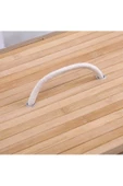 Kapaklı El Yapımı Dekoratif Modern Doğal Ahşap Bambu Banyo Kirli Çamaşır Sepeti 40 X 30 X 60 Cm - 8