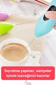 Kahve Süt Köpürtücü Cappuccino Yumurta Sos Krema Çırpıcı Çelik Uçlu Pratik Pilli Mini Karıştırıcı - 5