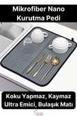Tezgah Üstü Mikrofiber Bulaşık Matı Koku Yapmaz Kaymaz Ultra Emici Nano Kurutma Pedi Örtüsü 45x35 cm - 1