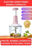 Paslanmaz Çelik Bıçaklı El Robotu Pratik Taşınabilir Basmalı El Blender Soğan Sebze Meyve Doğrayıcı - 1
