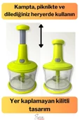 Paslanmaz Çelik Bıçaklı El Robotu Pratik Taşınabilir Basmalı El Blender Soğan Sebze Meyve Doğrayıcı - 6
