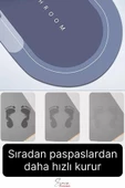 Sihirli Su Emici Kaymaz Tabanlı Kolay Temizlenir Dayanıklı Pürüzsüz Yumuşak Abdest Banyo Paspası - 4