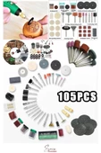 Hobi Gravür Dremel Taşlama Ucu Mini Metal Ahşap Oyma Seti Parlatma Çapak Alma 105 Parça Kalıpçı Seti - 3