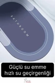 Sihirli Su Emici Kaymaz Tabanlı Kolay Temizlenir Dayanıklı Pürüzsüz Yumuşak Abdest Banyo Paspası - 5