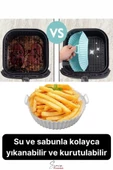 Isıya Dayanıklı Esnek Yıkanılabilir Yapışmaz Silikon Fırın Ve Airfryer Yuvarlak Model Pişirme Matı - 2