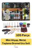 Hobi Gravür Dremel Taşlama Ucu Mini Metal Ahşap Oyma Seti Parlatma Çapak Alma 105 Parça Kalıpçı Seti - 1