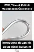 Gümüş Dayanıklı Esnek Kırılmaz Çatlamaz Patlamaz Sızdırmaz Pvc Banyo Duş Musluk Hortumu 1,5 Metre - 2