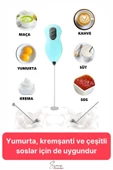 Kahve Süt Köpürtücü Cappuccino Yumurta Sos Krema Çırpıcı Çelik Uçlu Pratik Pilli Mini Karıştırıcı - 3