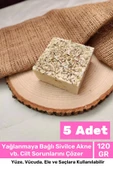 Lüks %100 Doğal Güzel Kokulu El Yüz Saç Vücut Cilt Orijinal Bitkisel Biberiye Sabunu 120G - 5 Adet - 1
