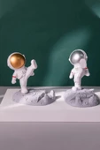 Masaüstü Sevimli Astronot Telefon Tutucu Standı Sağlam Tutunma Sallanmaz Dekoratif Evde Ofiste 1 Ad. - 2