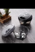 Premium Manuel 3 Bıçaklı Ipli Çekmeli Paslanmaz El Blender Kolay Hızlı Meyve Sebze Soğan Doğrayıcı - 2