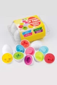 6'lı Geometrik Yumurta Eşleme Oyunu Şekilli Eğitici Öğretici Motor Gelişim Görsel Algı Oyuncak Toys - 1