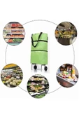 Çok Amaçlı Pratik Katlanabilir Alışveriş Pazar Market Arabası Çantası Tekerlekli Kolay Dönüşen Büyük - 6