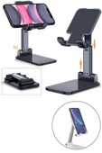Katlanabilir Masaüstü Tablet ve Telefon Tutucu Stand Uzayabilen Kademeli Katlanır Pratik Portatif - 1