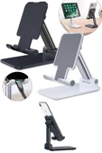 Katlanabilir Masaüstü Tablet ve Telefon Tutucu Stand Uzayabilen Kademeli Katlanır Pratik Portatif - 3