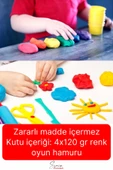 Eğitici Yaratıcı 4x120 gr Play Dough Zararsız Çocuklar İçin Güvenli Eğlenceli Oyun Hamuru Seti - 2
