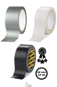 Çok Amaçlı 3'lü Set Siyah Beyaz Gri Dayanıklı İzolasyon Gri Tamir Bandı 48 mm 10 mt 1 Adet - 1