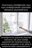 20 Adet Pratik Cam Pencere Kapı Uyumlu Çift Kanat Yırtılmaz Dayanıklı Kendinden Yapışkanlı Sineklik - 3