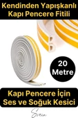 Pvc Doğrama Pencere Fitili İzolasyon Bandı Kendinden Yapışkanlı Beyaz Kauçuk Yalıtım Bant 2x10=20 Mt - 1