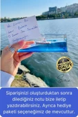 Mavi Su Akvaryum Dikdörtgen Sevgiliye Özel Batmayan Dekoratif Notlu Aşk Titanik Gemisi - 4