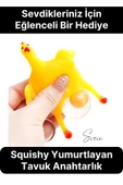 Squishy Yumurtlayan Tavuk Anahtarlık Civciv İlginç Komik Sevmli Aksesuar Hediye Oyuncak Arkadaşa - 1