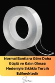 100 Kg Şeffaf Çift Taraflı Çok Amaçlı Güçlü Tamir Silikon Bant Dış Mekan Akrilik Bandı 18 mm-2 mt - 5