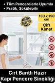 Pratik Tüm Cam Pencere Kapılara Uyumlu Çift Kanat Yırtılmaz Dayanıklı Kendinden Yapışkanlı Sineklik - 1