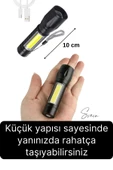 3 Modlu Güçlü Usb Type-C Şarjlı Mini Su Geçirmez Metal Taşınabilir Kutulu Kamp Işık Led El Feneri - 4