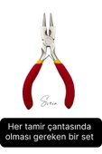 Premium Mini 4'lü Karga Burun Yan Keski Kıvırma Pense Seti Hobi Bijuteri Takı Yapım El Aleti Çelik - 7