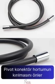 Siyah Dayanıklı Esnek Kırılmaz Çatlamaz Patlamaz Sızdırmaz Pvc Banyo Duş Musluk Hortumu 1,5 Metre - 3