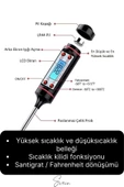 Dijital Gıda Et Tavuk Yemek Pişirme Çubuk Termometre Profesyonel Barbekü Sıcaklık Ölçer Mutfak - 4