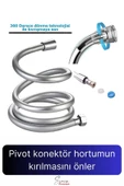 360 Derece Yüksek Kalite Esnek Kırılmaz Çatlamaz Paslanmaz Sızdırmaz Banyo Duş Musluk Hortum 1,5 mt - 3