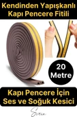 Pvc Doğrama Pencere Fitili İzolasyon Bandı Kendinden Yapışkanlı Kahve Kauçuk Yalıtım Bant 2x10=20 Mt - 1