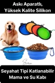 Taşınabilir Katlanabilir Seyahat Tipi Çok Amaçlı Kedi Köpek Mama Su Kabı Silikon Evcil Hayvan - 1