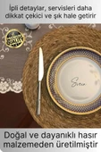 32li Premium Yuvarlak Hasır Bambu Amerikan Servis Örme Supla Sofra Yemek Masası Yanmaz Tabak Altlığı - 2