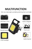 Premium Mini LED Anahtarlık 1000 Lümen El Feneri Usb Şarjlı Taşınabilir Metal Kamp Seyahat İçin - 2