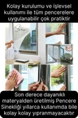 Pratik Tüm Cam Pencere Kapılara Uyumlu Çift Kanat Yırtılmaz Dayanıklı Kendinden Yapışkanlı Sineklik - 2