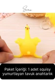 Squishy Yumurtlayan Tavuk Anahtarlık Civciv İlginç Komik Sevmli Aksesuar Hediye Oyuncak Arkadaşa - 3