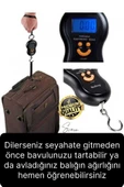 Premium Elektronik Çengelli Tartı El Kantarı Askı Mini Taşınabilir Terazi 40 kg Bagaj Ağırlık Ölçme - 3