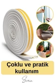 Premium Kapı Pencere Soğuk Toz Sızdırmaz İzolasyon Fitili Kendinden Yapışkanlı Isı Yalıtım 2x5=10 mt - 4