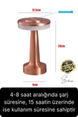 Premium Şarjlı Dokunmatik Masa Lambası 3 Renk Modlu Tasarruflu Abajur Ambians Dekoratif Klasik - 4