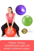 75 cm Yoga Pilates Topu ve Şişirme Pompası Hediye Denge Egzersiz Aerobik Jimnastik Reformer Spor Set - 2