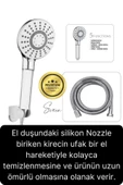 Premium Lüks Duş Başlığı Spiral Mafsal Seti Fonksiyonel Masaj Kopmaz Patlamaz Sızdırmaz Paslanmaz - 3