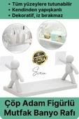 Sevimli İnsan Motifli Banyo Mutfak Ofis Baharat Raf Modern Organizer Düzenleyici Çöp Adam Çok Amaçlı - 1