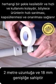 2 Ad. Premium Kalite 20 Mt Kablo Yalıtım PVC Elektrik Bandı Dayanıklı Sızdırmaz Koruma Bant Beyaz thumbnail 4